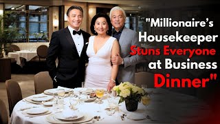 A MILLIONAIRE TOOK HIS HOUSEKEEPER TO A BUSINESS DINNER AND WHAT SHE DID SHOCKED EVERYONE [upl. by Hannazus]