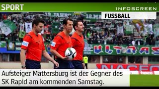 Spielankündigung SK Rapid vs SV Mattersburg [upl. by Arotak]