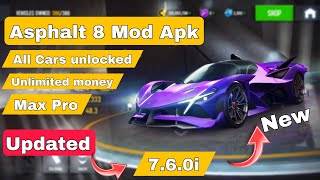 ⚡Asphalt 8 Mod Apk⚡All Cars Unlocked🏎️Unlimited Money🤑 [upl. by Carmelle]