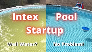 Intex Pool Chemical Startup Well water to crystal clear [upl. by Brunk]