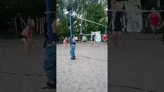 Beach volleyball excellent ball blocking [upl. by Mannes]