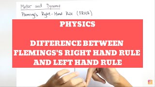 Physics  Difference Between Flemings Right and Left Hand Rule [upl. by Navaj]