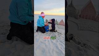 ⛄️ wholesome christmas snowman sandcastle sandsculpture beach gulfshores orangebeach [upl. by Jerol]