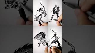 ChainsawMan Anime StickMan SpeedDrawing shorts anime drawing [upl. by Culver]