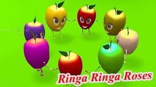 Ringa Ringa Roses 3D Nursery Rhyme with Lyrics For Kids [upl. by Veradis436]