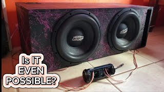 Can THIS Small JBL Flip 4 REALLY Power TWO 12inch Subwoofers [upl. by Coppins]