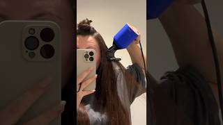 Dyson flyaway hair attachment dyson dysontutorial frizzyhair hairtutorial [upl. by Zurc]