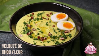 Recette de Velouté de ChouFleur au Curcuma Crème de Coco et Œuf Mollet [upl. by Ioved788]