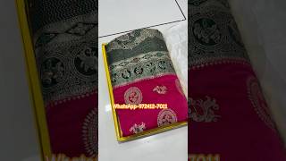 A very beautiful pure satin silk pink and green colour ￼Sarees trending shorts youtube instagram [upl. by Eliott]