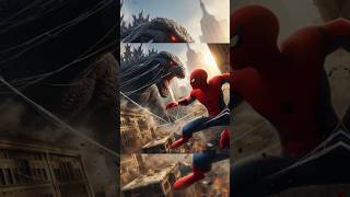 Godzilla Ne Attack Kar Diya  Spiderman Vs Godzilla  spiderman ai shorts [upl. by Harvard]