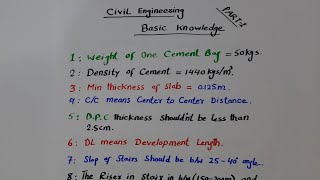 Civil Engineering Basic Knowledge part 1 [upl. by Lakym283]