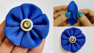 Amazing Fabric Flower Hacks  Hand Embroidery Flower Design  Cloth Flower Making  DIY Flowers [upl. by Lleumas]