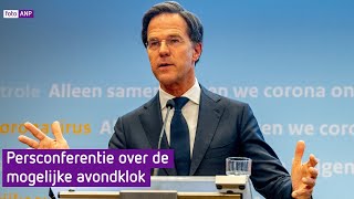 Persconferentie Rutte over mogelijke avondklok [upl. by Oruasi]