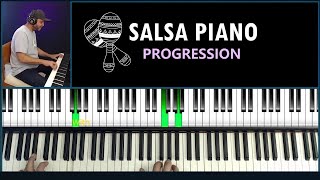 Salsa Piano Progression  How To Play Salsa Piano [upl. by Barlow]