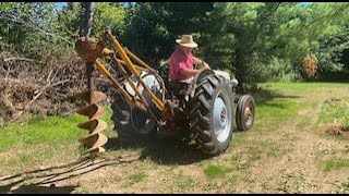 Planting an Orchard with a Ford 8N Tractor and Danuser Post Hole Digger [upl. by Aikym]