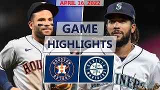 Houston Astros vs Seattle Mariners Highlights  April 16 2022 Verlander vs Flexen [upl. by Aleron]