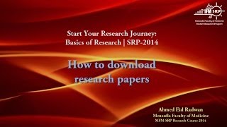 How to download research papers  Ahmed Eid  MFMSRP 2014 [upl. by Ittam]