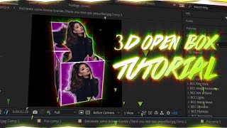 3D OPEN BOX TUTORIAL  AFTER EFFECT [upl. by Haisi217]