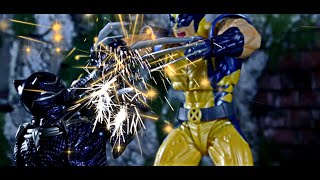 XMen 2  Wolverine Vs Black Panther stop motion [upl. by Ylrbmik49]