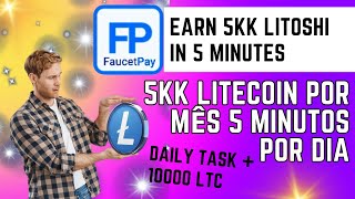 5KK LITOSHI LITECOIN 5 MINUTOS POR DIA FÁCIL DEMAIS COMO GANHAR CRIPTOMOEDAS NA FAUCETPAY bitcoin [upl. by Tsugua]