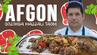 AFGON QOZONDA GOSHT PISHIRISH PARXEZBOP YUMSHOQ VA OSON USULI [upl. by Zima]