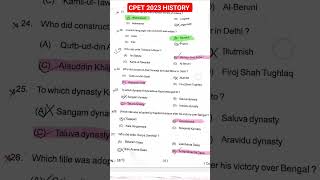 CPET 2023 HISTORY QUESTION UPLOADED ON DEMAND cpet2023 historyquestions ondemand [upl. by Norraj]