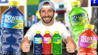 Powerade Sour Review  All 3 Flavors Blue Razz Watermelon Lime amp Green Apple [upl. by Lleoj]