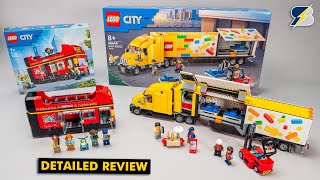 LEGO City 60440 Yellow Delivery Truck amp 60407 Red DoubleDecker Sightseeing Bus detailed review [upl. by Esme]