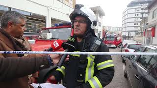 Chefe dos Bombeiros Sapadores de Coimbra explica circunstâncias do incêndio no Pingo Doce [upl. by Llezo3]