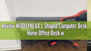 Review WOODYNLUX L Shaped Computer Desk  Home Office Desk with Shelf Gaming Desk Corner Table for [upl. by Aldus585]