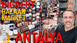 BIGGEST ANTALYA TURKEY MARKET  BAZAAR  FAKE BRANDS amp MORE أكبر شارع تسوق في أنطاليا [upl. by Sewell]