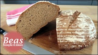 Roggenmischbrot Rezept  Brot backen  Mit Sauerteig selber machen [upl. by Ennirak942]