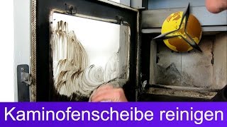 Kaminofenscheibe putzen Kaminscheibe reinigen mit Asche [upl. by Meekyh]