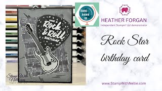 How to make a Rock Star embossed birthday card  Stamp Around UK January 2024 [upl. by Leaffar]