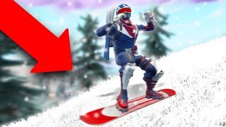 I WENT SNOWBOARDING IN FORTNITE SNOW MAP  Fortnite Battle Royale [upl. by Llewen]