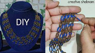 seed beads necklace tutorial seed beads queen necklace tutorial beads jewelry making [upl. by Korb]