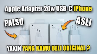 ASLI vs PALSU Adapter Original iPhone 20W USBC Fast Charging [upl. by Nicholson837]