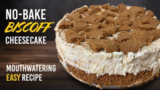 NoBake Biscoff Cheesecake Recipe  Irresistibly Creamy Dessert [upl. by Nolana]