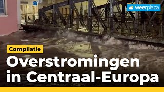 Overstromingen in CentraalEuropa door zware regenval  Compilatie Weerplaza [upl. by Lail]