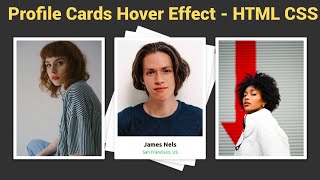 Create Profile Cards Stack Hover Effect  HTML CSS  EASY [upl. by Herminia]
