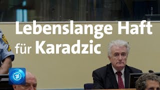 Lebenslange Haft für Serbenführer Karadzic vor UNKriegsverbrechertribunal [upl. by Oirevas]