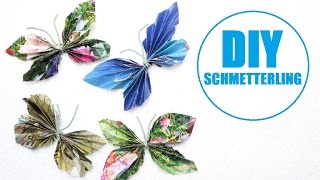 DIY  Schmetterlinge Basteln  falten Ostern Deko Idee [upl. by Odradlig]