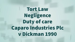 Caparo Industries Plc v Dickman 1990 [upl. by Anawek676]