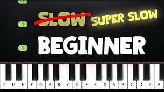 Rush E  SUPER SLOW BEGINNER Piano Tutorial [upl. by Yeffej]