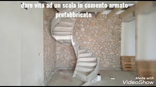 rivestimento di una scala a chiocciola in cemento prefabbricato [upl. by Aretta]