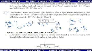 DOUBT DISCUSSION OF ELASTICITY amp VISCOSITY JEE MAINS MODULE BY RKH SIR [upl. by Enelahs]