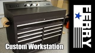 Ⓕ Custom Workstation  Tool Cart ep4 WITH Built In Air Compressor  assembly cabinet [upl. by Aluino]