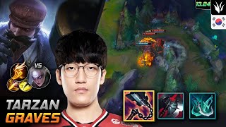 Tarzan Graves Jungle Build Goredrinker Fleet Footwork  LOL KR Challenger Patch 1324 [upl. by Anaek]