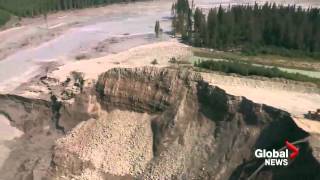 Aerials of destruction caused by Mount Polley Mine tailings pond breach [upl. by Cindelyn]