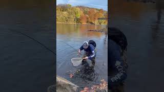 Almost FALLS in  fishing nature troutfishing trout troutfish outdoors [upl. by Ayt]